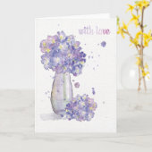 Hydrangea Wenskaart "met liefde" 4 Moederdag Kaart (Gele Bloem)