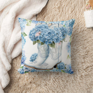 Hydrangeabloemen aquarel kussen
