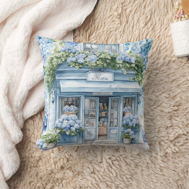 Hydrangeabloemen  aquarel kussen (Deken)
