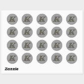 Hydrangeabloemen met initiaal K monogram Ronde Sticker (Vel)
