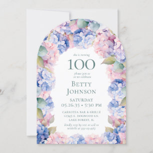 Hydrangeas 100ste verjaardagsfeest kaart