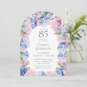 Hydrangea's 85ste verjaardagsfeestje kaart (Staand voorkant)