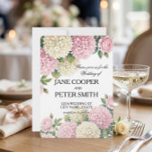 Hydrangeas and roses Budget Wedding Invitation