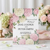 Hydrangeas and roses Budget Wedding Invitation