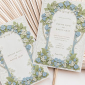 Hydrangea's Art Nouveau Bruiloft Kaart