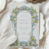 Hydrangea's Art Nouveau Bruiloft Kaart