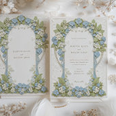 Hydrangea's Art Nouveau Bruiloft Kaart