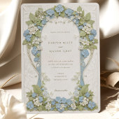 Hydrangea's Art Nouveau Bruiloft Kaart