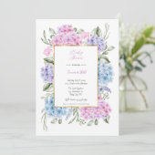Hydrangeas Baby shower Invitation (Debout devant)