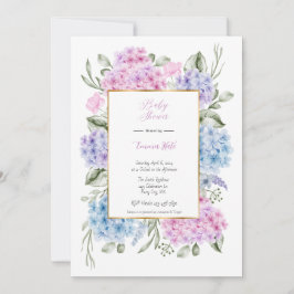 Hydrangeas Baby shower Invitation Kaart