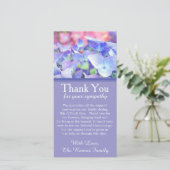 Hydrangeas Bereavement Sympathie Hartelijk dank Bedankkaart (Staand voorkant)