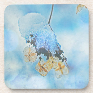 Hydrangeas, bevroren bier onderzetter