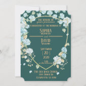 Hydrangeas bij Moonlight Wedding Invitations Kaart (Voorkant)
