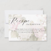 Hydrangeas Blancs Roses Cartes de Recette Élégante (Devant)