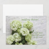 hydrangeas blancs sur invitation de douche de mari (Devant / Derrière)