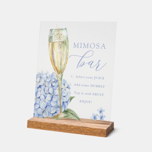 Hydrangeas Bleus & Bar Mimosa Verre Doré (Angle)