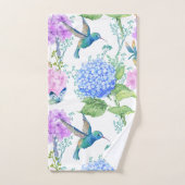 Hydrangeas Bleus Et Colibris (Serviette à main)