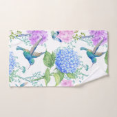 Hydrangeas Bleus Et Colibris (Serviette à main)