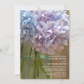 Hydrangeas Blue Mason Jar Wedding Kaart (Voorkant)