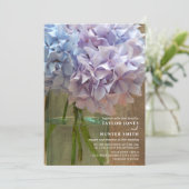 Hydrangeas Blue Mason Jar Wedding Kaart (Staand voorkant)