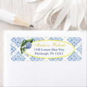 Hydrangeas Blue Tegel Return Address Labels (Insitu)