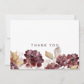 Hydrangeas Botanische begrafenis Eenvoudige dank u Bedankkaart (Voorkant)