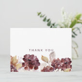 Hydrangeas Botanische begrafenis Eenvoudige dank u Bedankkaart (Staand voorkant)