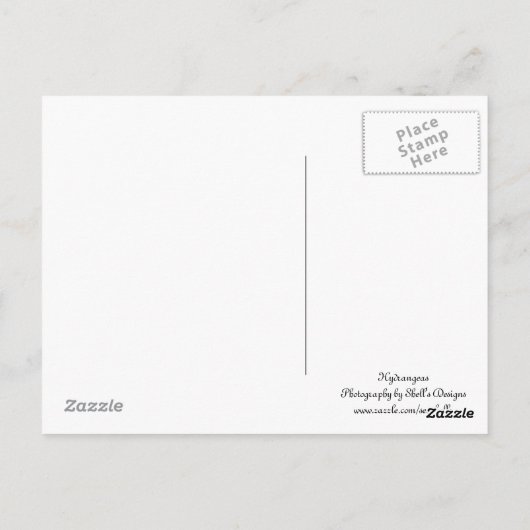 Hydrangeas Briefkaart (Achterkant)