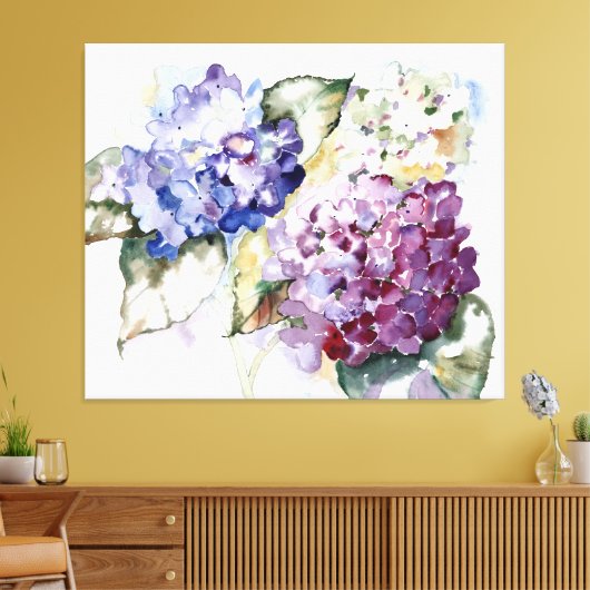 Hydrangeas Canvas Afdruk (Insitu (Woonkamer))