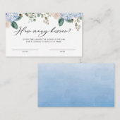 Hydrangeas Combien de baisers pour la carte Mme Ga (Devant / Derrière)