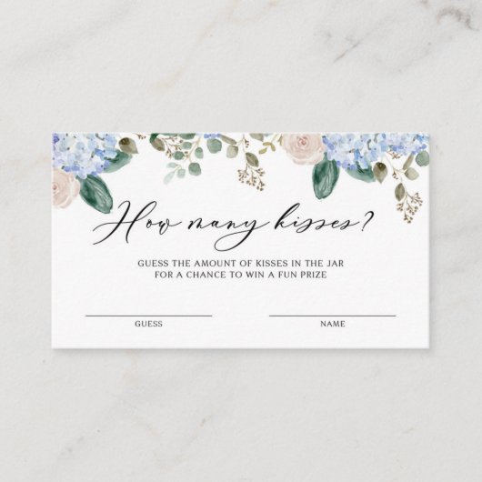 Hydrangeas Combien de baisers pour la carte Mme Ga (Devant)