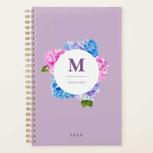 Hydrangeas couronne de fleurs | Monogramme (Devant)