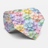 Hydrangeas & Diamonds | Col cravate arc-en-ciel pa (Roulé)