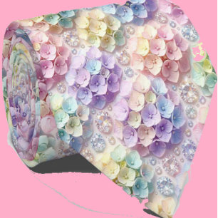 Hydrangeas & Diamonds Pastel Regenboog Herenzijd Stropdas