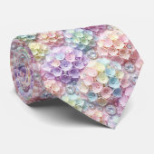 Hydrangeas & Diamonds | Pastel Regenboog Stropdas (Opgerold)