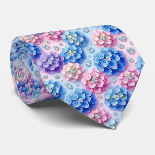 Hydrangeas & Diamonds Trouw en evenementen halsk Stropdas