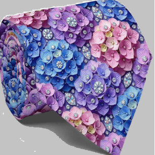 Hydrangeas & Diamonds Trouw- en evenementensiera Stropdas
