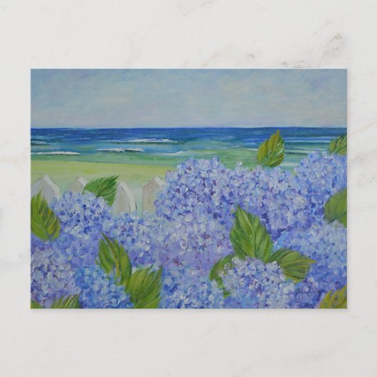 Hydrangeas door het Zee Briefkaart (Voorkant)