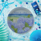 Hydrangeas door het Zee huwelijk Papieren Bordje (Feest)