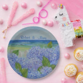 Hydrangeas door het Zee huwelijk Papieren Bordje (Feest)