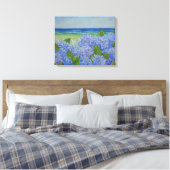 Hydrangeas door het Zee: verpakt canvas (Insitu (Slaapkamer))