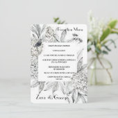 Hydrangeas en floraison Menu Mariage plat Insérer (Debout devant)