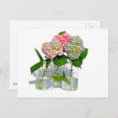 Hydrangeas en Mason jar Briefkaart (Voorkant / Achterkant)