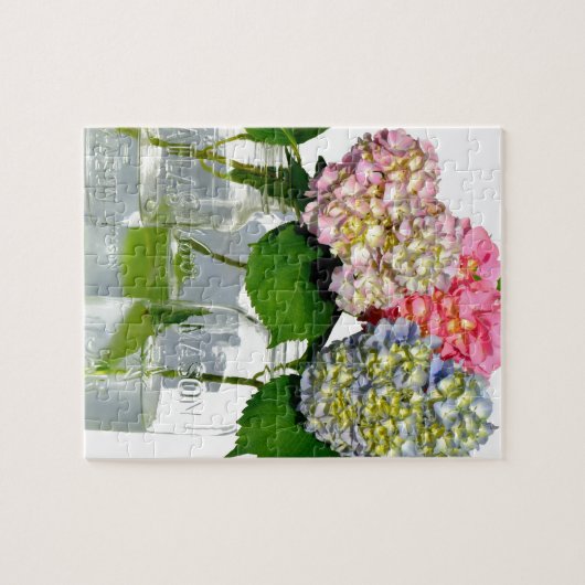 Hydrangeas en Mason jar Legpuzzel (Horizontaal)