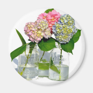 hydrangeas en mason jar magneet