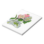 Hydrangeas en Mason jar Notitieblok (Gedraaid)