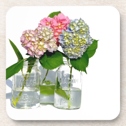 hydrangeas en mason jar onderzetter (Voorkant)