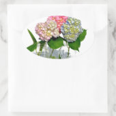 Hydrangeas en Mason jar Ovale Sticker (Tas)