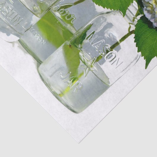 Hydrangeas en Mason jar Tissuepapier (Detail)