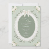 Hydrangeas et dentelle de sauge verte Invitation d (Devant)